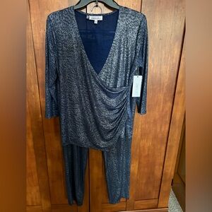 Jennifer Lopez Navy Blue Top & Pants